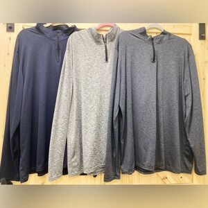 🔥🔥3 Amazon Essentials Quarter-Zip Pullover Dark Blue, Light Gray, Dark Gray